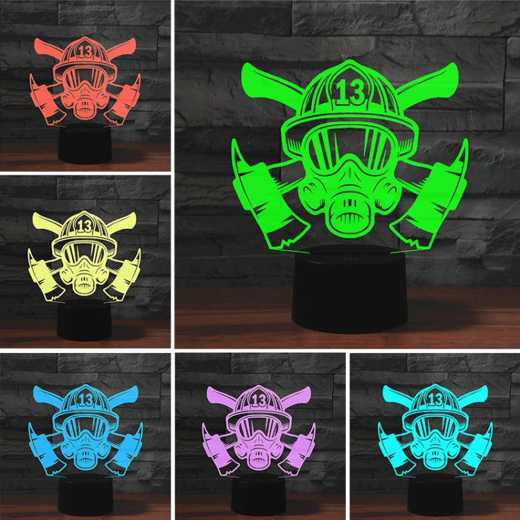 Fire Fighting Shape 3D Colorful LED Vision Light Table Lamp, Crack Touch Version - Novelty Lighting by PMC TechLife | Online Shopping South Africa | PMC TechLife | Buy Now Pay Later Mobicred