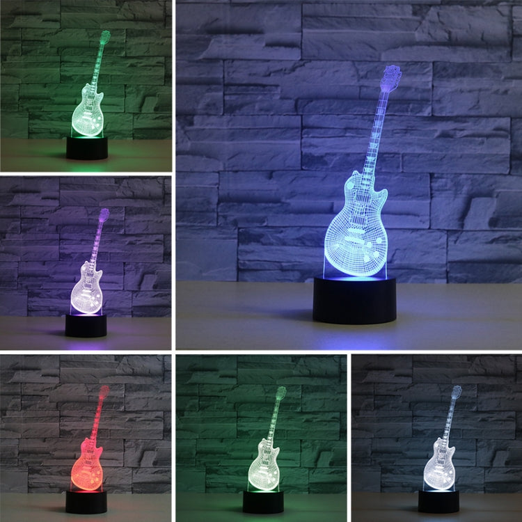 Guitar Shape 3D Colorful LED Vision Light Table Lamp, USB & Battery Version - Novelty Lighting by PMC TechLife | Online Shopping South Africa | PMC TechLife | Buy Now Pay Later Mobicred