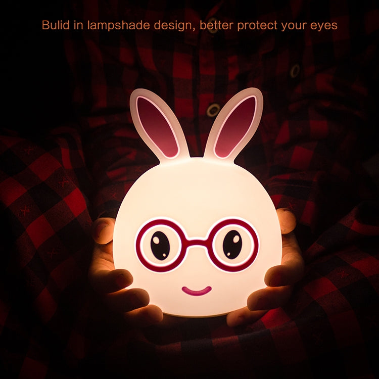 Smiling Rabbit Creative Touch 3D LED Decorative Night Light, USB Charging Version (Pink) - Night Lights by PMc TechLife | Online Shopping South Africa | PMc TechLife | Buy Now Pay Later Mobicred