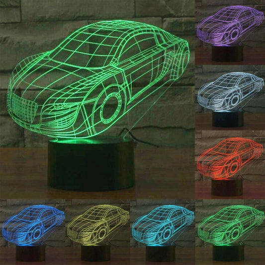 Car Style 3D Touch Switch Control LED Light , 7 Color Discoloration Creative Visual Stereo Lamp Desk Lamp Night Light - Novelty Lighting by PMC Jewellery | Online Shopping South Africa | PMC Jewellery | Buy Now Pay Later Mobicred