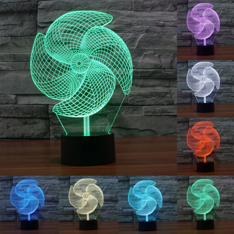 Big Pinwheel Style 3D Touch Switch Control LED Light , 7 Color Discoloration Creative Visual Stereo Lamp Desk Lamp Night Light - Novelty Lighting by PMC TechLife | Online Shopping South Africa | PMC TechLife | Buy Now Pay Later Mobicred