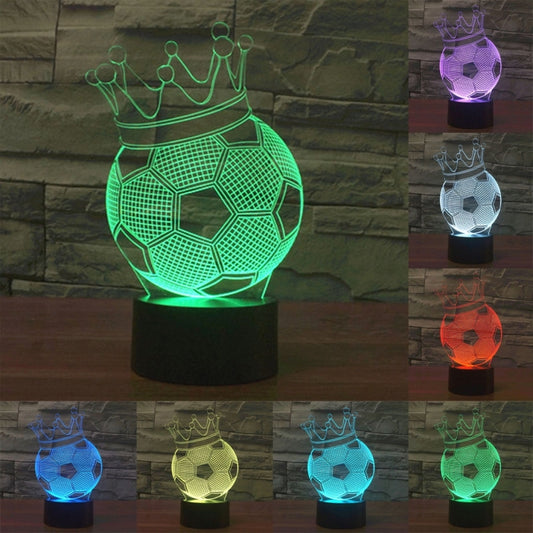 Football Crown Style 3D Touch Switch Control LED Light , 7 Color Discoloration Creative Visual Stereo Lamp Desk Lamp Night Light - Novelty Lighting by PMC Jewellery | Online Shopping South Africa | PMC Jewellery | Buy Now Pay Later Mobicred