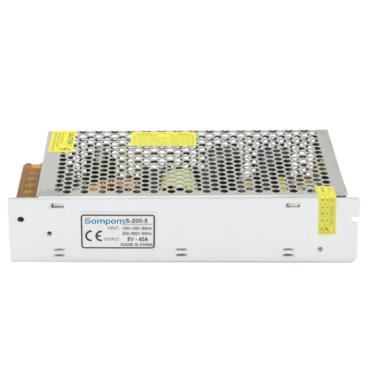 SOMPOM S-200-5 200W 5V 40A Switching Driver LED Light Strip Display Screen Lighting Monitor Power Supply - free shipping - PMc TechLife - Order now!