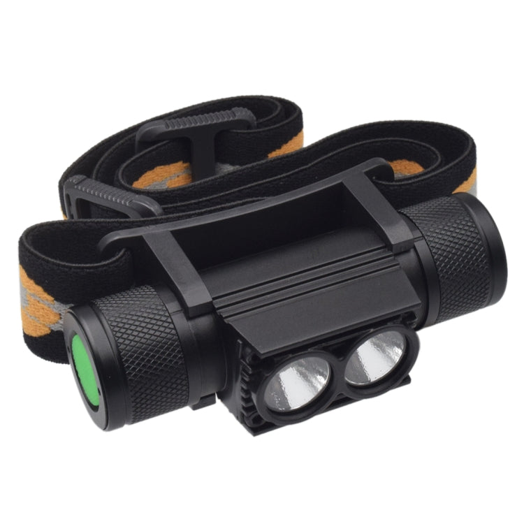 D25 10W 2 x XML-2 IPX6 Waterproof Headband Light, 2400 LM USB Charging Adjustable Outdoor LED Headlight - Headlamp by PMC TechLife | Online Shopping South Africa | PMC TechLife | Buy Now Pay Later Mobicred