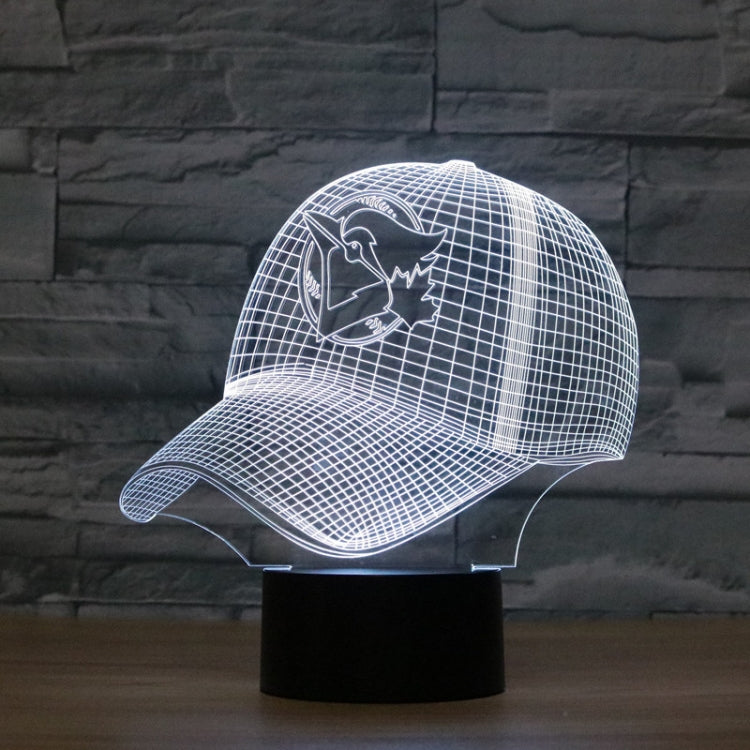 Baseball Cap Shape 3D Colorful LED Vision Light Table Lamp, 16 Colors Remote Control Version - Novelty Lighting by PMC TechLife | Online Shopping South Africa | PMC TechLife | Buy Now Pay Later Mobicred