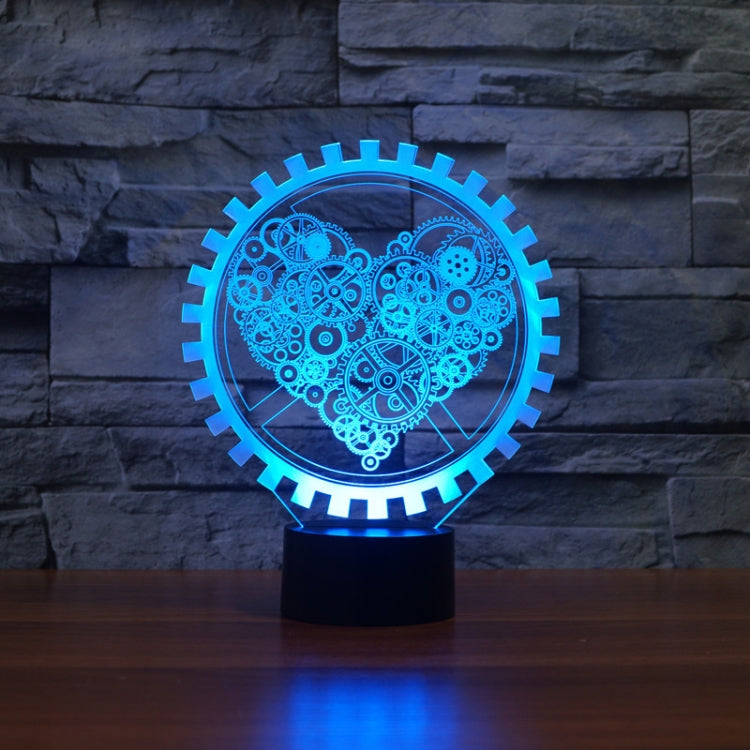 Gear Heart Shape 3D Colorful LED Vision Light Table Lamp, Touch Version - free shipping - PMC TechLife - Order now!