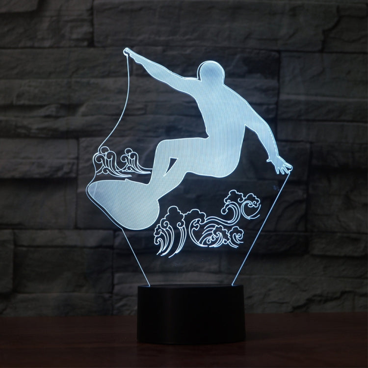 Surf Riding Shape 3D Colorful LED Vision Light Table Lamp, Charging Touch Version - Novelty Lighting by PMC TechLife | Online Shopping South Africa | PMC TechLife | Buy Now Pay Later Mobicred