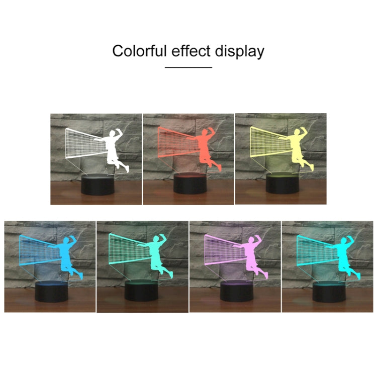 Playing Volleyball Shape 3D Colorful LED Vision Light Table Lamp, USB Touch Version - Novelty Lighting by PMC TechLife | Online Shopping South Africa | PMC TechLife | Buy Now Pay Later Mobicred