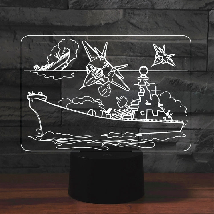 Airplane Group Shape 3D Colorful LED Vision Light Table Lamp, Charging Touch Version - Novelty Lighting by PMC TechLife | Online Shopping South Africa | PMC TechLife | Buy Now Pay Later Mobicred