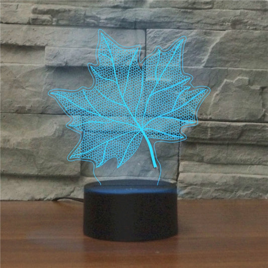 Maple Leaf Shape 3D Colorful LED Vision Light Table Lamp, Charging Touch Version - Novelty Lighting by PMC Jewellery | Online Shopping South Africa | PMC Jewellery | Buy Now Pay Later Mobicred