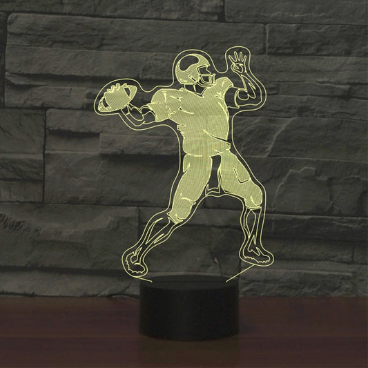 Rugby Quarterback Shape 3D Colorful LED Vision Light Table Lamp, USB & Battery Version - Novelty Lighting by PMC Jewellery | Online Shopping South Africa | PMC Jewellery | Buy Now Pay Later Mobicred