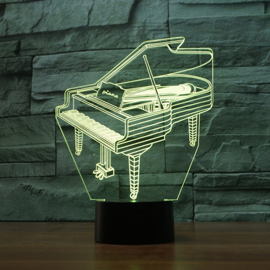 Piano Shape 3D Colorful LED Vision Light Table Lamp, USB Touch Version - Novelty Lighting by PMC Jewellery | Online Shopping South Africa | PMC Jewellery | Buy Now Pay Later Mobicred