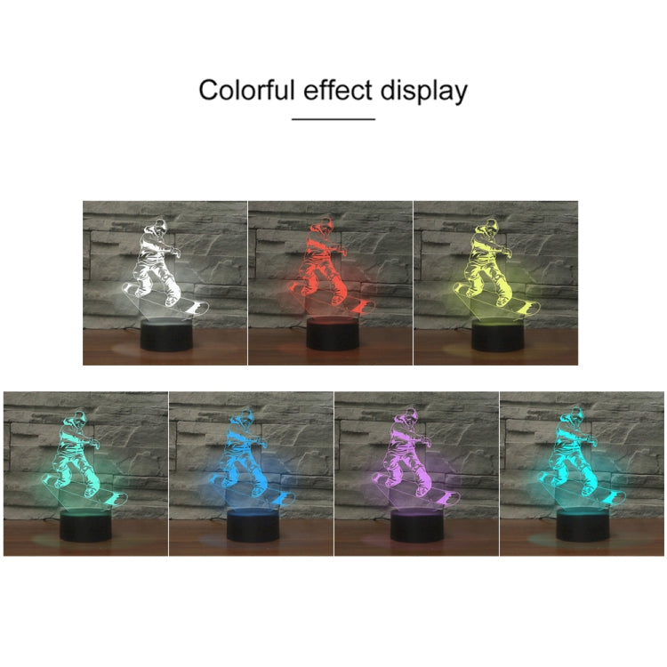 Skate Boy Shape 3D Colorful LED Vision Light Table Lamp, Charging Touch Version - Novelty Lighting by PMC TechLife | Online Shopping South Africa | PMC TechLife | Buy Now Pay Later Mobicred