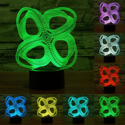 Four Circle Abstract Style 3D Touch Switch Control LED Light , 7 Color Discoloration Creative Visual Stereo Lamp Desk Lamp Night Light - Novelty Lighting by PMC Jewellery | Online Shopping South Africa | PMC Jewellery | Buy Now Pay Later Mobicred