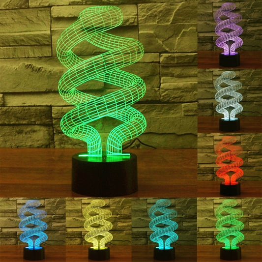 Spiral Style 3D Touch Switch Control LED Light , 7 Color Discoloration Creative Visual Stereo Lamp Desk Lamp Night Light - Novelty Lighting by PMC Jewellery | Online Shopping South Africa | PMC Jewellery | Buy Now Pay Later Mobicred