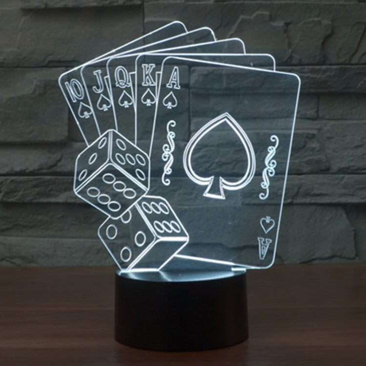 Poker Style 3D Touch Switch Control LED Light , 7 Color Discoloration Creative Visual Stereo Lamp Desk Lamp Night Light - Novelty Lighting by PMC TechLife | Online Shopping South Africa | PMC TechLife | Buy Now Pay Later Mobicred