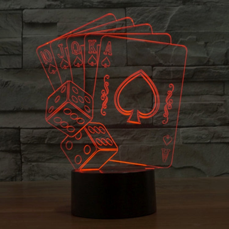 Poker Style 3D Touch Switch Control LED Light , 7 Color Discoloration Creative Visual Stereo Lamp Desk Lamp Night Light - Novelty Lighting by PMC TechLife | Online Shopping South Africa | PMC TechLife | Buy Now Pay Later Mobicred