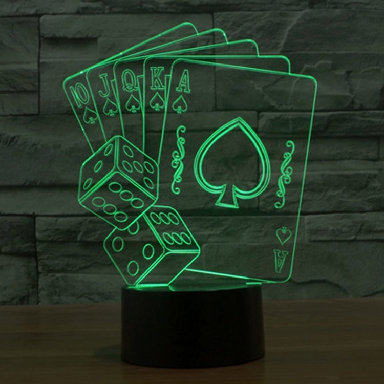 Poker Style 3D Touch Switch Control LED Light , 7 Color Discoloration Creative Visual Stereo Lamp Desk Lamp Night Light - Novelty Lighting by PMC TechLife | Online Shopping South Africa | PMC TechLife | Buy Now Pay Later Mobicred