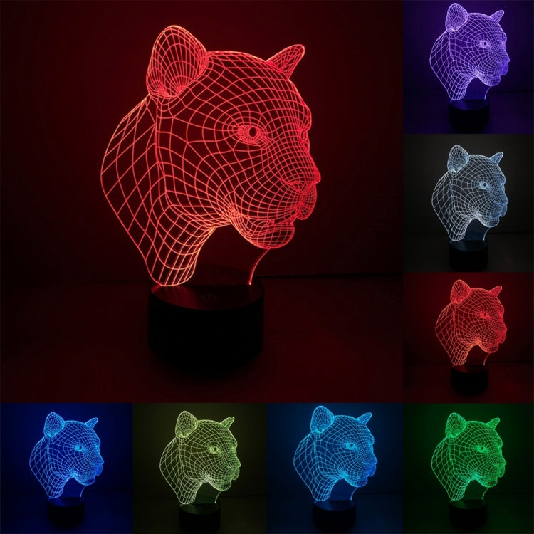 Leopard Style 3D Touch Switch Control LED Light , 7 Color Discoloration Creative Visual Stereo Lamp Desk Lamp Night Light - Novelty Lighting by PMC TechLife | Online Shopping South Africa | PMC TechLife | Buy Now Pay Later Mobicred