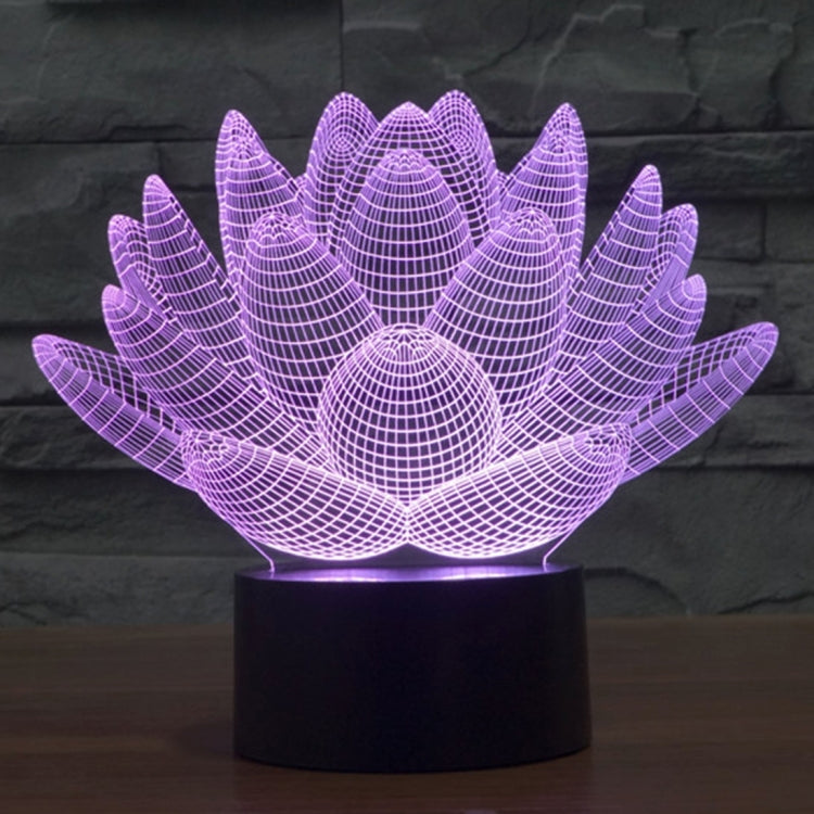 Lotus Style 3D Touch Switch Control LED Light , 7 Color Discoloration Creative Visual Stereo Lamp Desk Lamp Night Light - Novelty Lighting by PMC TechLife | Online Shopping South Africa | PMC TechLife | Buy Now Pay Later Mobicred