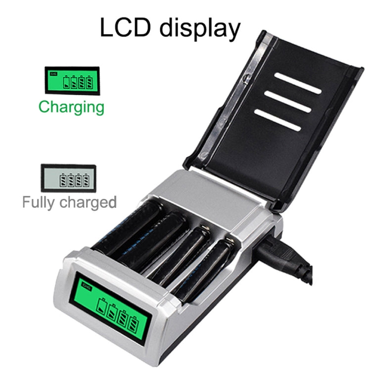 AC 100-240V 4 Slot Battery Charger for AA & AAA Battery, with LCD Display, US Plug - Charger & Converter by PMC Jewellery | Online Shopping South Africa | PMC Jewellery | Buy Now Pay Later Mobicred