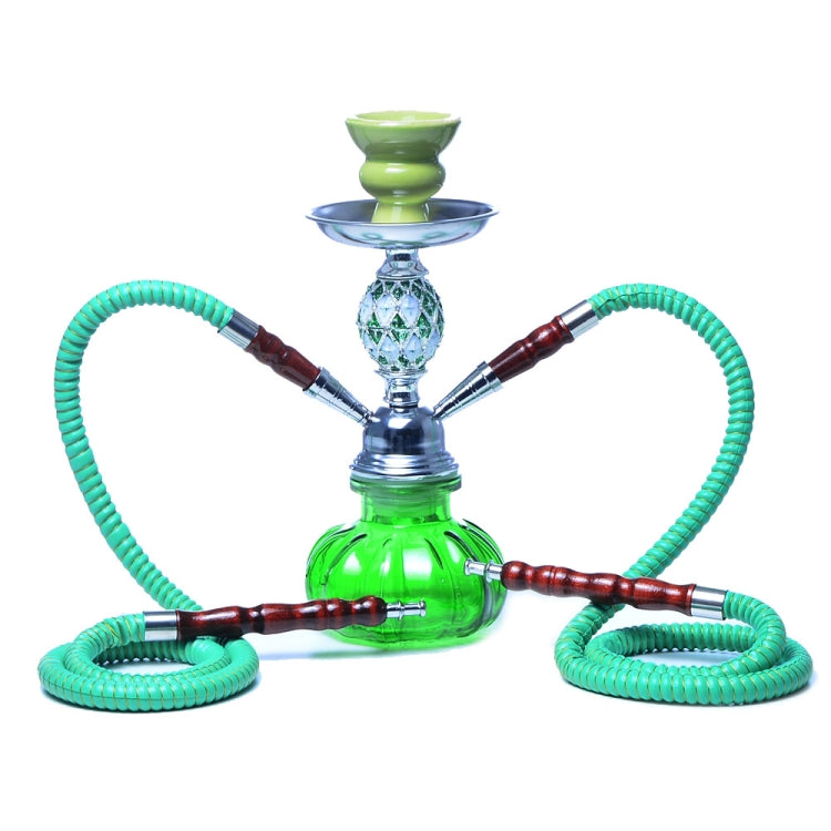 08-023 Double Pipe Glass Hookah Set (Green) - free shipping - PMC TechLife - Order now!