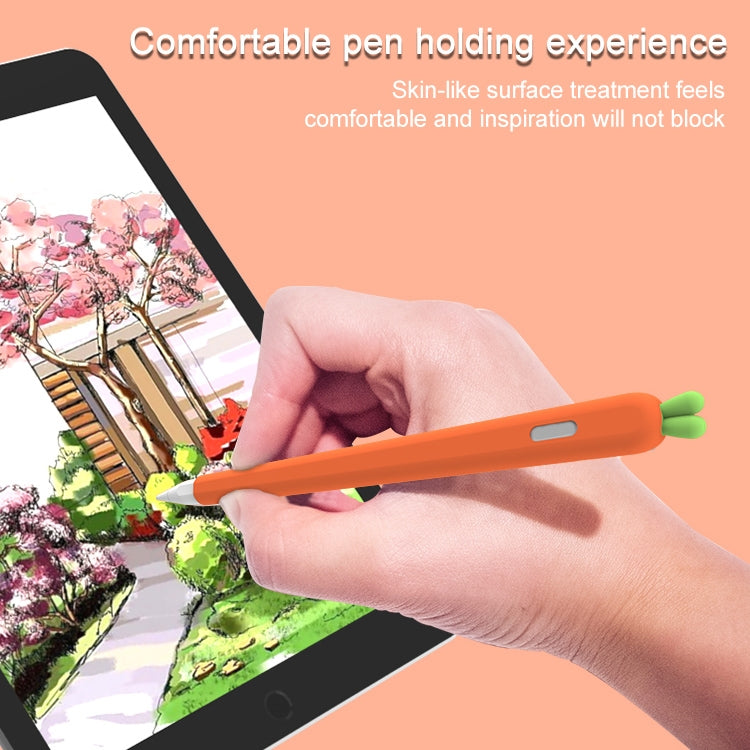 LOVE MEI For Apple Pencil 2 Carrot Shape Stylus Pen Silicone Protective Case Cover(Orange) - Pencil Accessories by LOVE MEI | Online Shopping South Africa | PMC TechLife
