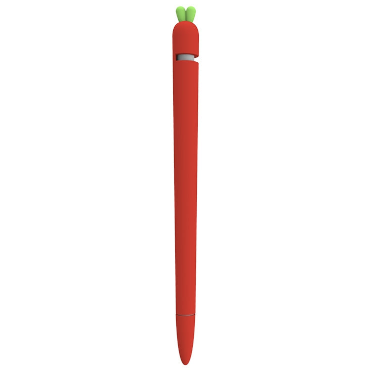 LOVE MEI For Apple Pencil 1 Carrot Shape Stylus Pen Silicone Protective Case Cover (Red) - Pencil Accessories by LOVE MEI | Online Shopping South Africa | PMC TechLife