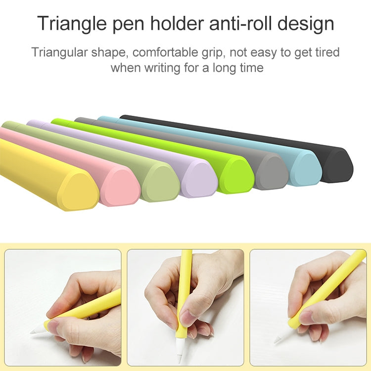 LOVE MEI For Apple Pencil 2 Triangle Shape Stylus Pen Silicone Protective Case Cover(Pink) - Pencil Accessories by LOVE MEI | Online Shopping South Africa | PMC TechLife | Buy Now Pay Later Mobicred