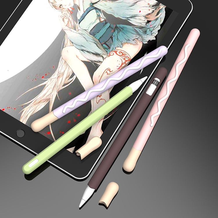 LOVE MEI For Apple Pencil 2 Stripe Design Stylus Pen Silicone Protective Case Cover (Pink) - Pencil Accessories by LOVE MEI | Online Shopping South Africa | PMC TechLife | Buy Now Pay Later Mobicred