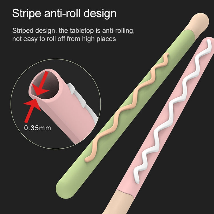 LOVE MEI For Apple Pencil 1 Stripe Design Stylus Pen Silicone Protective Case Cover(Pink) - free shipping - PMC TechLife - Order now!