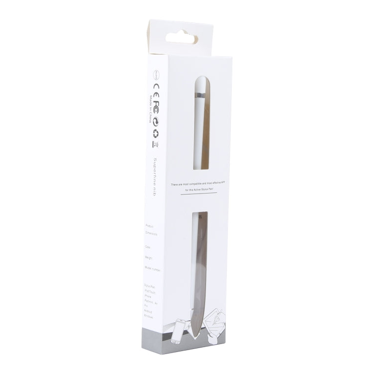 Universal Aluminum Alloy Active Capacitive Stylus Pen(White) - Stylus Pen by PMC TechLife | Online Shopping South Africa | PMC TechLife | Buy Now Pay Later Mobicred
