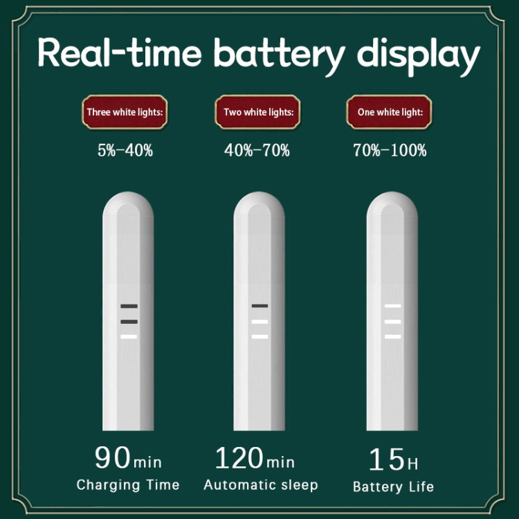 JD12 Anti-mistouch Stylus Pen with Battery Display(White) - Stylus Pen by PMC TechLife | Online Shopping South Africa | PMC TechLife | Buy Now Pay Later Mobicred
