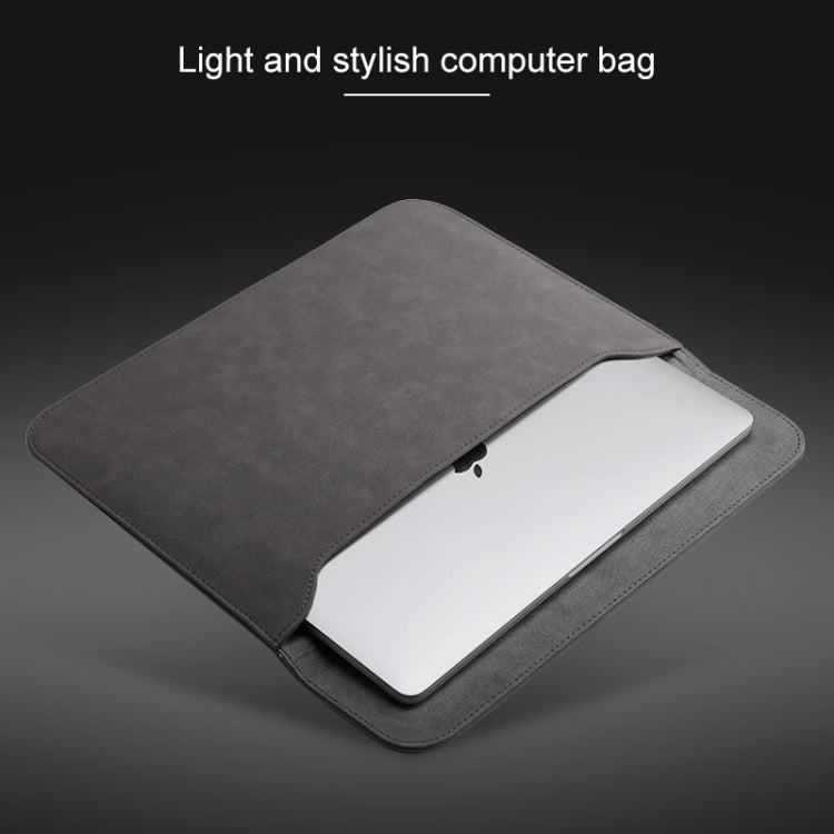 Horizontal Matte Leather Laptop Inner Bag for MacBook Air 11.6 inch A1465 (2012 - 2015) / A1370 (2010 - 2011)(Dark Gray) - Protective Bags by PMC Jewellery | Online Shopping South Africa | PMC Jewellery | Buy Now Pay Later Mobicred