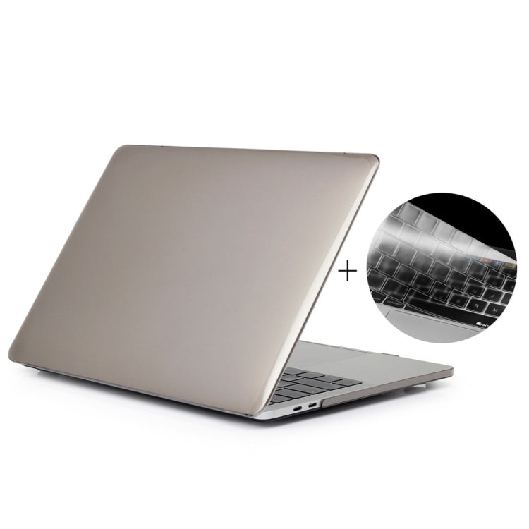 ENKAY Hat-Prince 2 in 1 Crystal Hard Shell Plastic Protective Case + Europe Version Ultra-thin TPU Keyboard Protector Cover for 2016 MacBook Pro 15.4 Inch with Touch Bar (A1707) (Grey) - MacBook Pro Cases by ENKAY | Online Shopping South Africa | PMC Jewellery | Buy Now Pay Later Mobicred