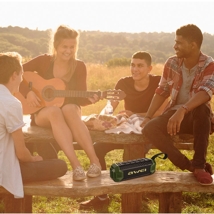 awei Y280 IPX4 Bluetooth Speaker Power Bank with Enhanced Bass, Built-in Mic, Support FM / USB / TF Card / AUX(Green) - Desktop Speaker by awei | Online Shopping South Africa | PMC Jewellery | Buy Now Pay Later Mobicred