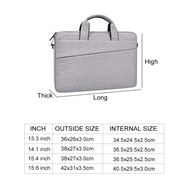 ST03S 15.4 inch Double Side Pockets Wearable Oxford Cloth Soft Handle Portable Laptop Tablet Bag(Grey) - 15 inch by PMC TechLife | Online Shopping South Africa | PMC TechLife | Buy Now Pay Later Mobicred