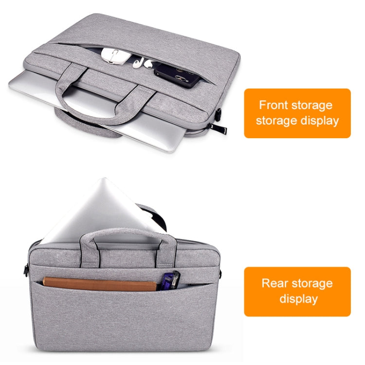 ST03S 15.4 inch Double Side Pockets Wearable Oxford Cloth Soft Handle Portable Laptop Tablet Bag(Grey) - 15 inch by PMC Jewellery | Online Shopping South Africa | PMC Jewellery | Buy Now Pay Later Mobicred