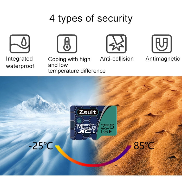 Zsuit 64GB High Speed Class10 Silver Grey TF(Micro SD) Memory Card - Micro SD Card by PMC TechLife | Online Shopping South Africa | PMC TechLife | Buy Now Pay Later Mobicred