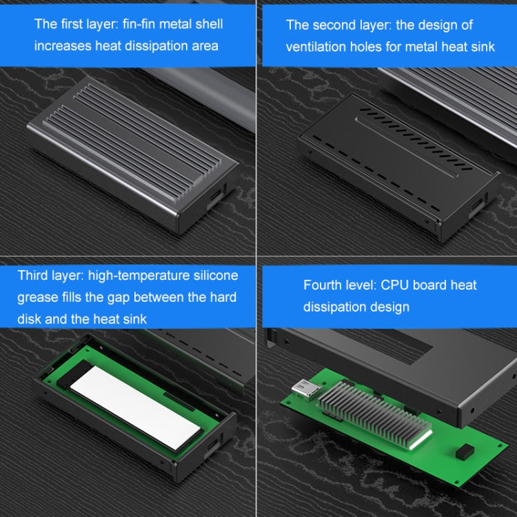 Blueendless M.2 NVME Thunderbolt 3 Solid State Mobile Hard Disk Box Hard Disk Drive(Grey) - free shipping - PMC Jewellery - Order now!