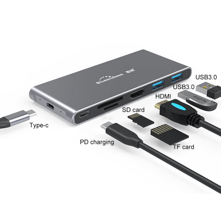 Blueendless 6 In 1 Multi-function Type-C / USB-C HUB Expansion Dock M.2 NGFF Solid State Drive - free shipping - PMC Jewellery - Order now!