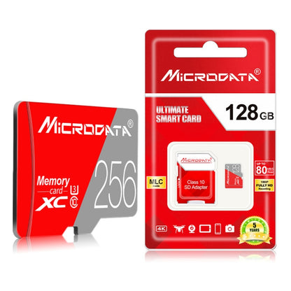 MICRODATA 256GB Class10 Red and Grey TF(Micro SD) Memory Card - Micro SD Card by MiCRODATA | Online Shopping South Africa | PMC Jewellery | Buy Now Pay Later Mobicred