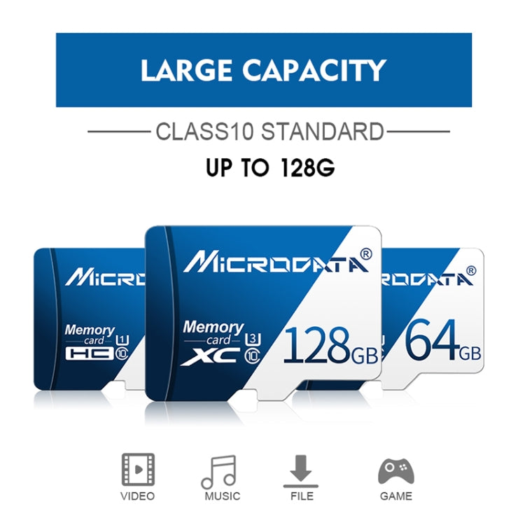MICRODATA 128GB U3 Blue and White TF(Micro SD) Memory Card - free shipping - PMC Jewellery - Order now!