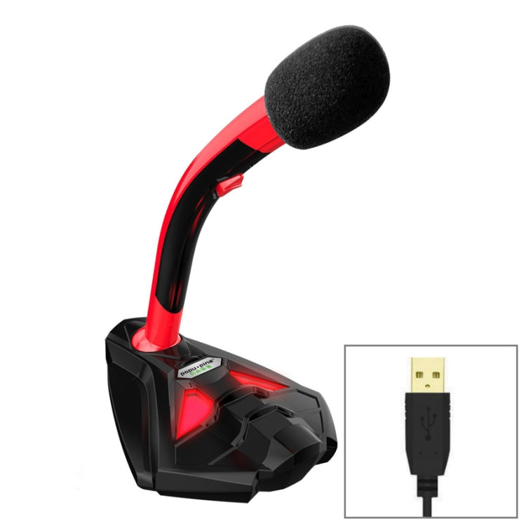 K1 Desktop Omnidirectional USB Wired Mic Condenser Microphone with Phone Holder, Compatible with PC / Mac for Live Broadcast, Show, KTV, etc(Black + Red) - Microphone by PMC TechLife | Online Shopping South Africa | PMC TechLife | Buy Now Pay Later Mobicred