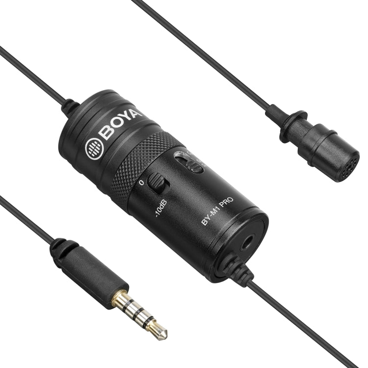 BOYA BY-M1 PRO Universal 3.5mm Plug Omni-directional Lavalier Microphone, Cable Length: 6m (Black) - Camera Microphone by BOYA | Online Shopping South Africa | PMC Jewellery | Buy Now Pay Later Mobicred