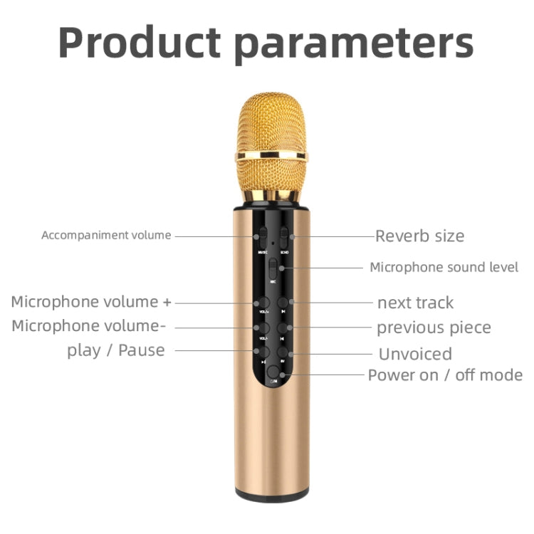 K3 Bluetooth 5.0 Karaoke Live Stereo Sound Wireless Bluetooth Condenser Microphone (Gold) - Microphone by PMC Jewellery | Online Shopping South Africa | PMC Jewellery | Buy Now Pay Later Mobicred