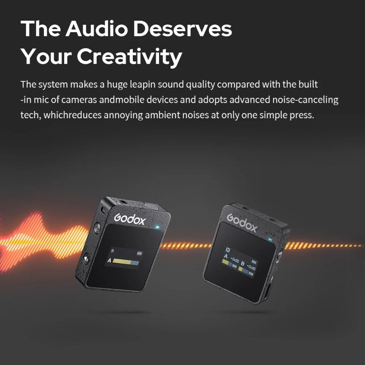 Godox MoveLink II M2 Wireless Lavalier Microphone System with 2 Transmitters and 1 Receiver for DSLR Cameras and Camcorders (White) - free shipping - PMC Jewellery - Order now!