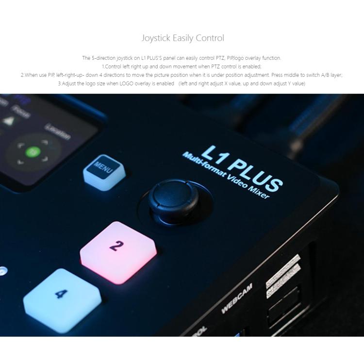 FEELWORLD L1 PLUS Multi-camera Video Mixer Switcher Touch Screen PTZ Control USB3.0 Fast Streaming Switcher (EU Plug) - Live Sound Effects Processors by FEELWORLD | Online Shopping South Africa | PMc TechLife | Buy Now Pay Later Mobicred