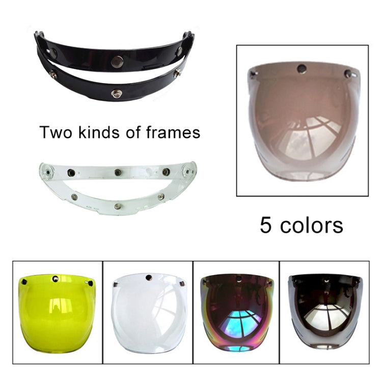 Soman Motorcycle Bubble Visor Open Face Helmet Visor Helmet Windshield Shield with Transparent Frame(Mirror) - free shipping - PMC TechLife - Order now!
