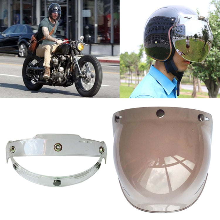 Soman Motorcycle Bubble Visor Open Face Helmet Visor Helmet Windshield Shield with Transparent Frame(Light Smoke) - Helmets by SOMAN | Online Shopping South Africa | PMC Jewellery | Buy Now Pay Later Mobicred